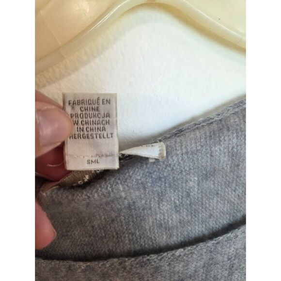 Kenar Light Grey 100% 2 Ply Cashmere Scoop Neck Tunic Knit Sweater size Medium - Picture 6 of 7